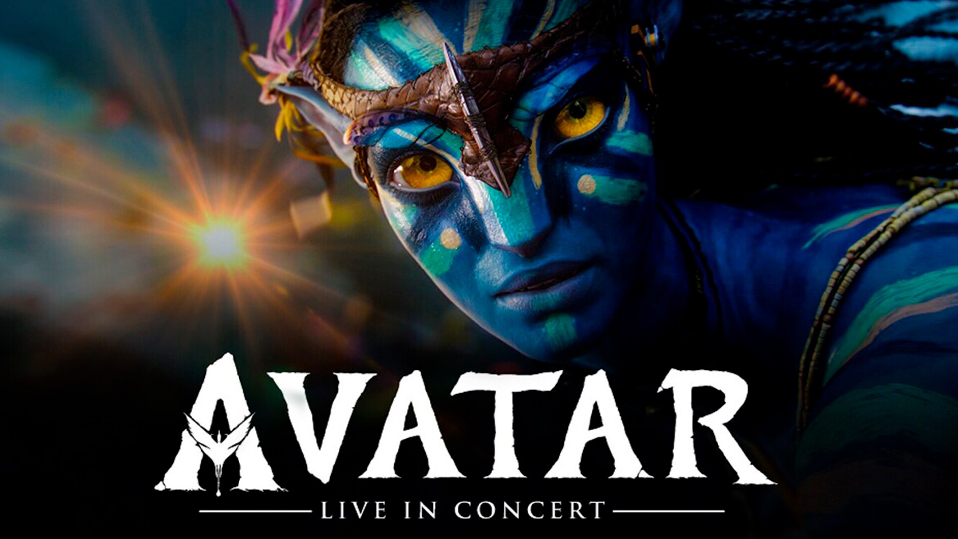 Image of a Na'vi with text that reads "Avatar: Live in Concert"