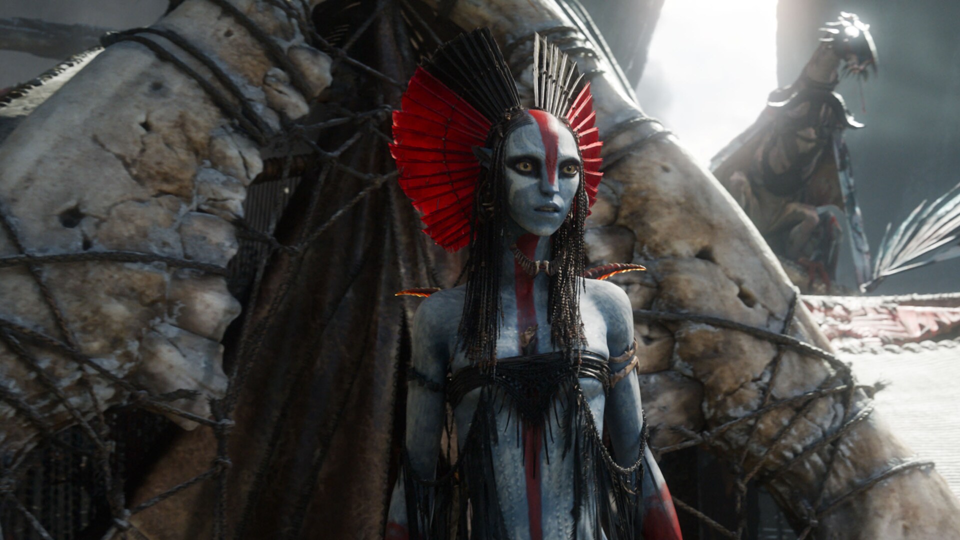 Varang (Oona Chaplin) in 20th Century Studios' AVATAR: FIRE AND ASH. Photo courtesy of 20th Century Studios. © 2025 20th Century Studios. All Rights Reserved.