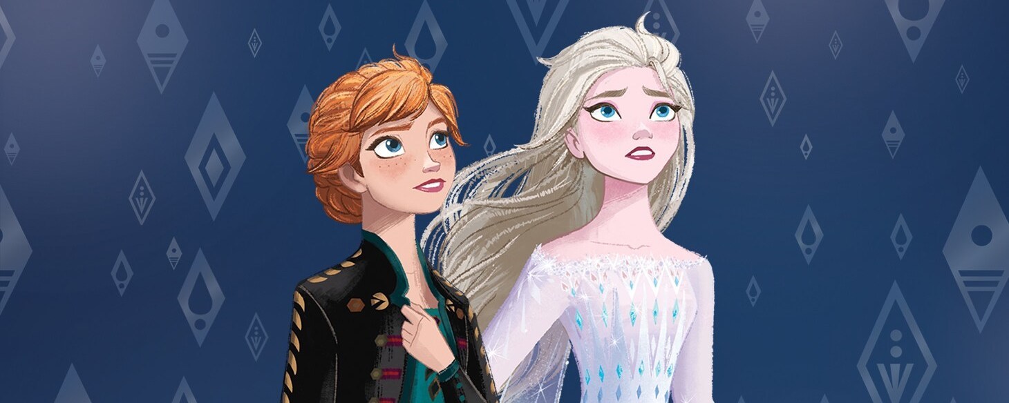 Illustration of Anna and Elsa.