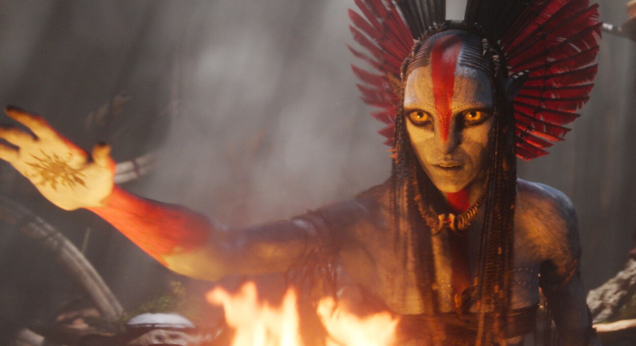 Image of Varang from the 20th Century Studios movie, "Avatar: Fire and Ash."