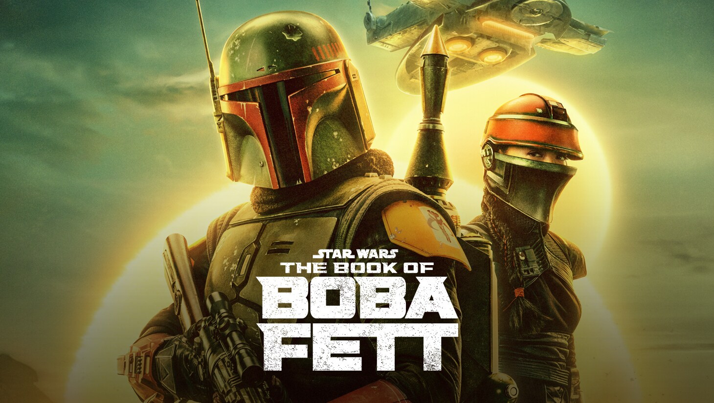 Star Wars The Book of Boba Fett keyart featuring Boba Fett and Fennec Shand.