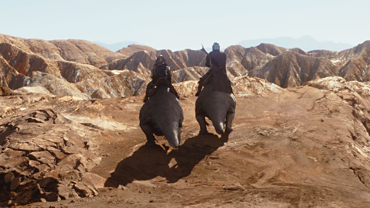 The blurrg mounts that the Mandalorian and the Ugnaught Kuiil ride on Arvala-7 first appeared in ...