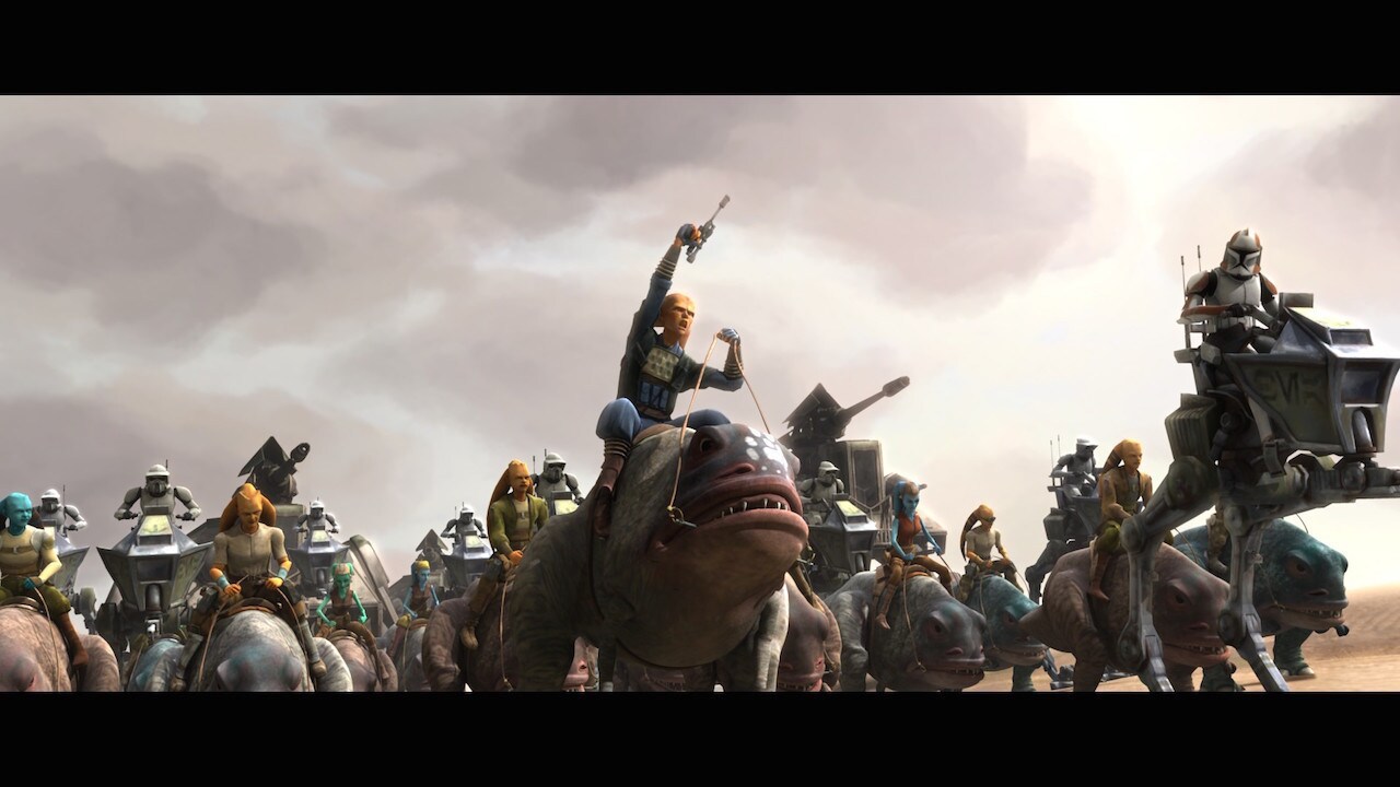 Syndulla’s blurrg-mounted fighters joined Windu’s mechanized forces for an assault on the capital...