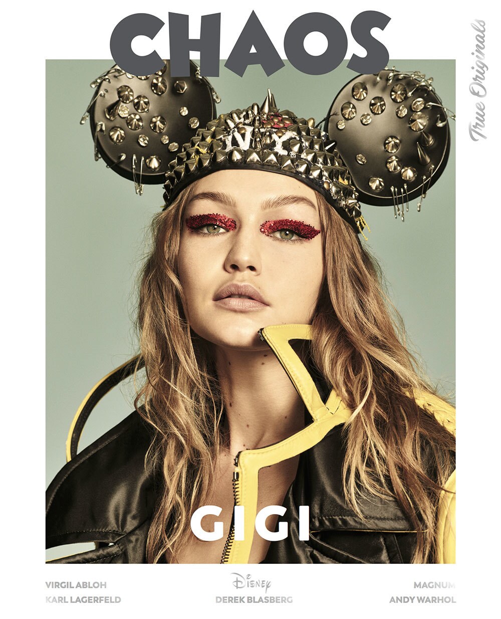 Gigi Hadid on a special edition cover for Chaos magazine