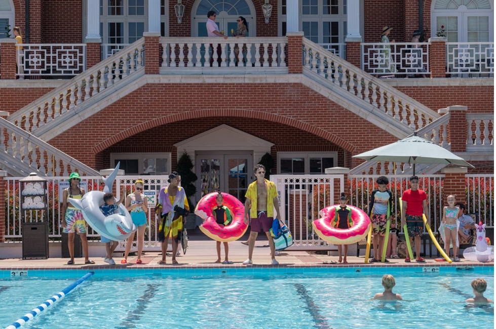 The family arrives for a day at the pool in Disney+'s Cheaper By the Dozen