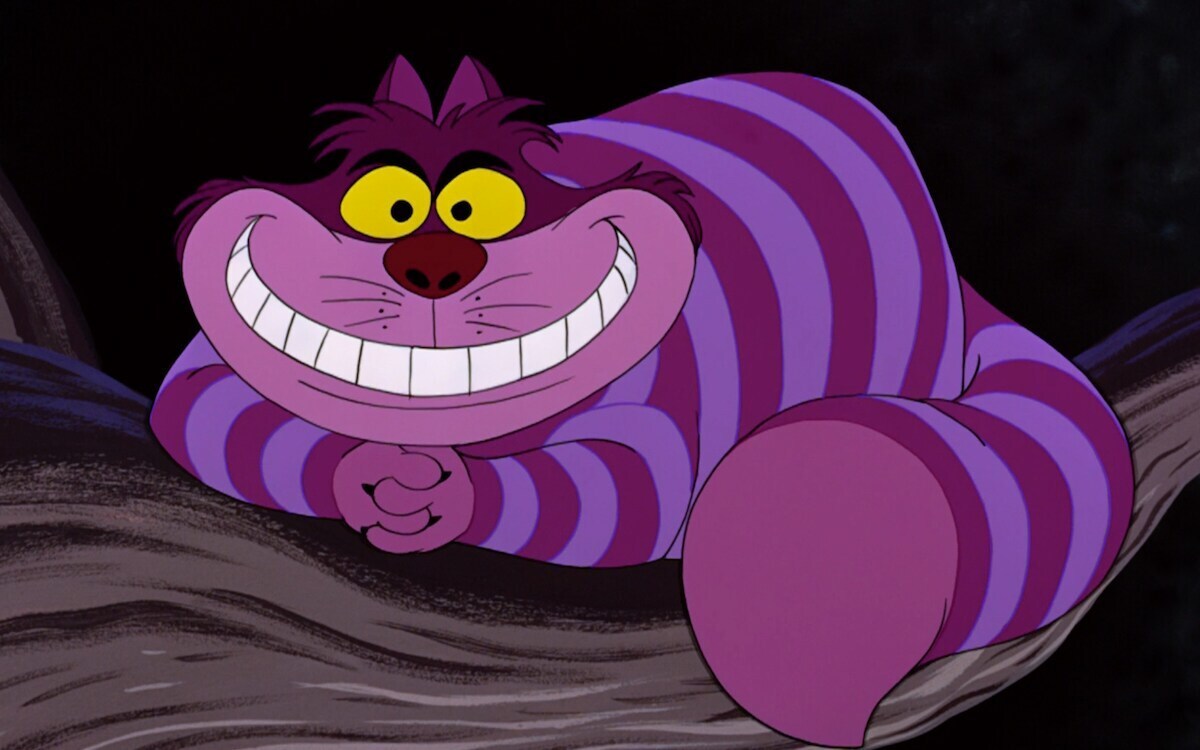 The Cheshire Cat from the animated movie "Alice in Wonderland"
