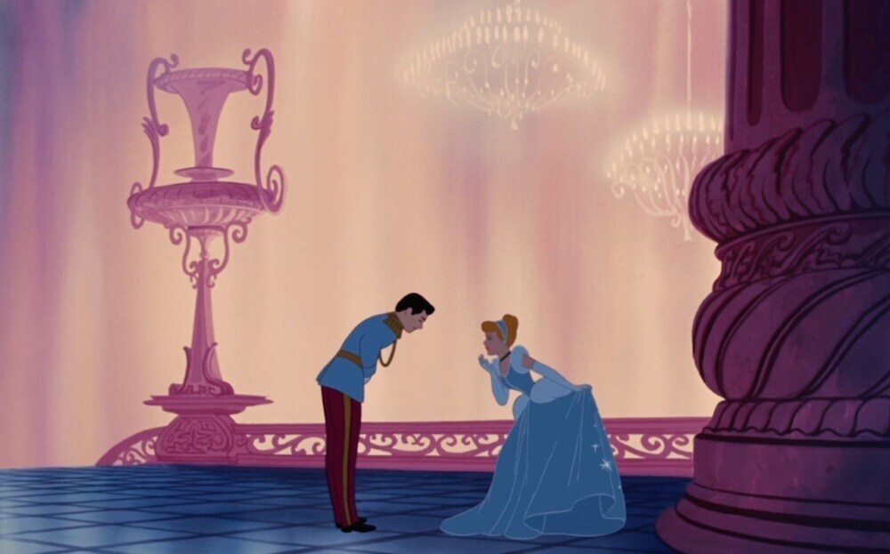 Cinderella and the prince at the ball in "Cinderella"