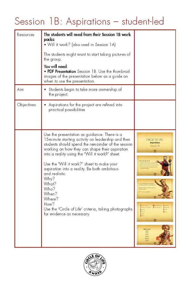 An image of notes for a teacher in a table