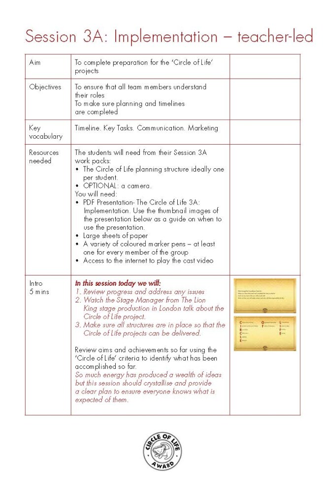An image of a notes for teachers in a table