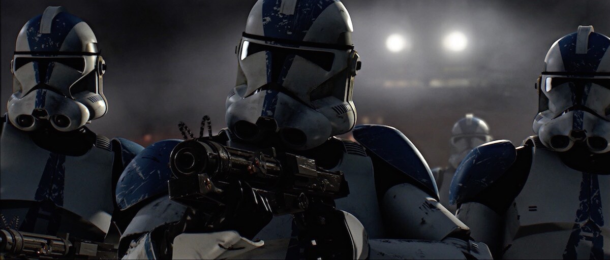 Members of the 501st Legion wearing blue-accented Phase II Clone Trooper Armor