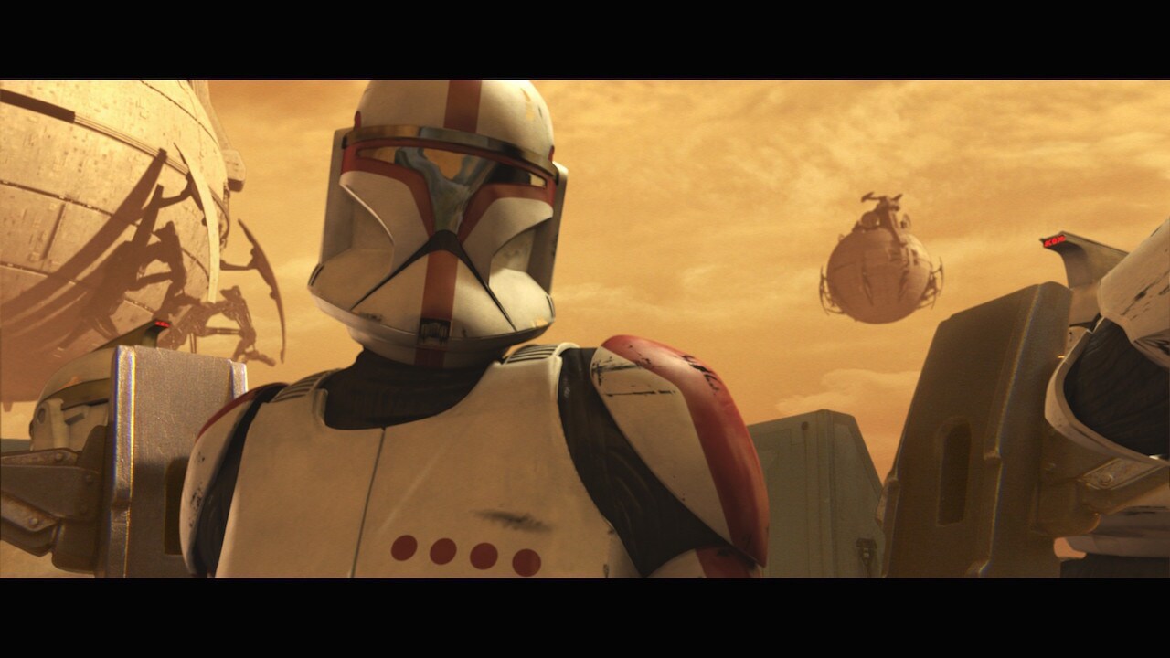 Initially, color splashes were used to denote the ranks of clone-trooper officers – a benefit for...