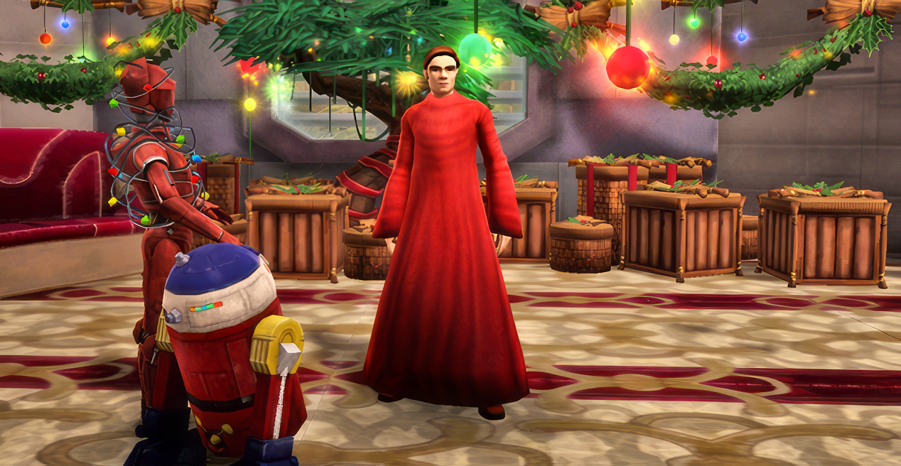 A festive Life Day celebration as depicted in Clone Wars Adventures.
