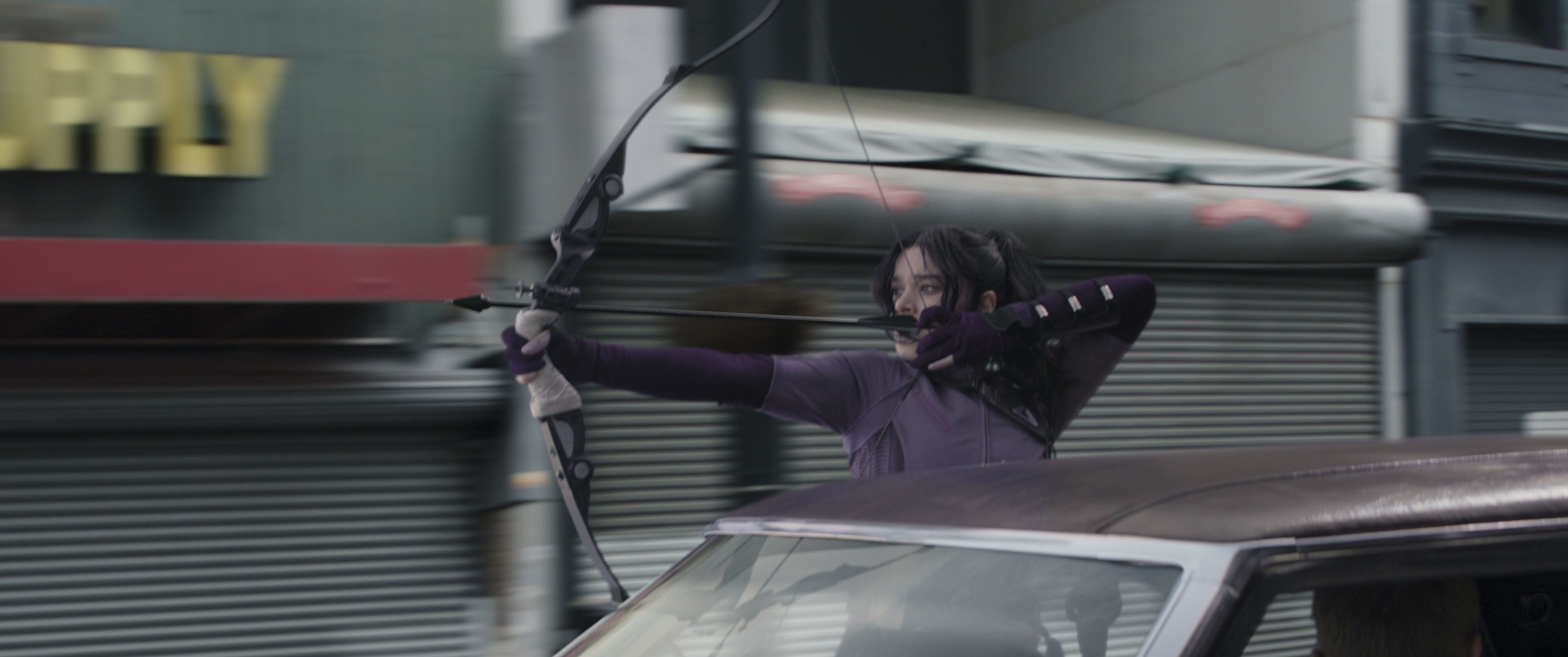 Hailee Steinfeld as Kate Bishop in Marvel Studios' HAWKEYE. Photo courtesy of Marvel Studios. ©Marvel Studios 2021. All Rights Reserved.