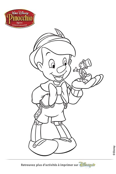 Coloriage Pinocchio et Jiminy Cricket coloriage pinocchio et jiminy cricket