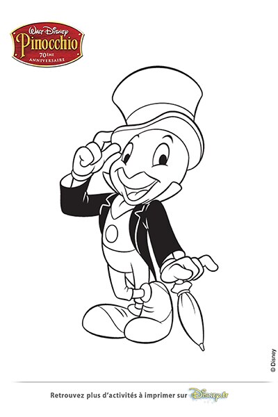 Coloriage Pinocchio et Jiminy Cricket coloriage pinocchio et jiminy cricket