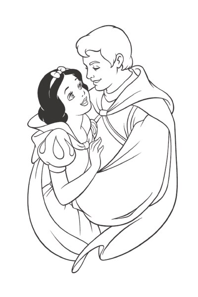 coloriage blanche neige et son prince