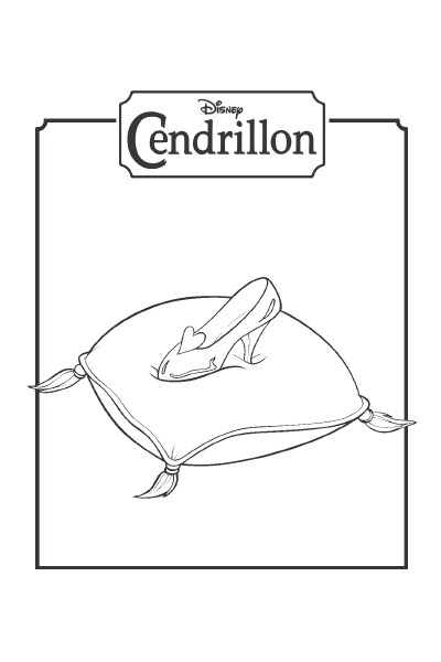 Coloriage La pantoufle de verre avec Cendrillon à imprimer coloriage la pantoufle de verre