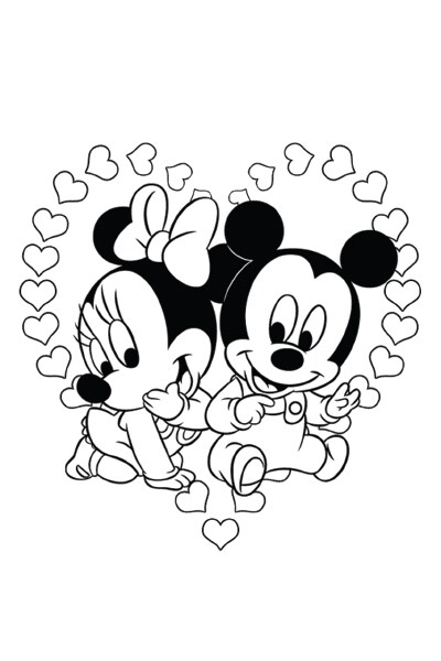 Coloriage Minnie et Mickey | Disney Coloriages FR