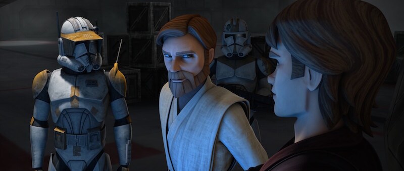 Commander Cody, Obi-Wan Kenobi, and Anakin Skywalker strategizing