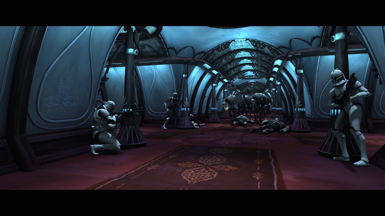 The Separatists attacked Satine’s luxury liner with Super Battle Droids. The elegant corridors of...