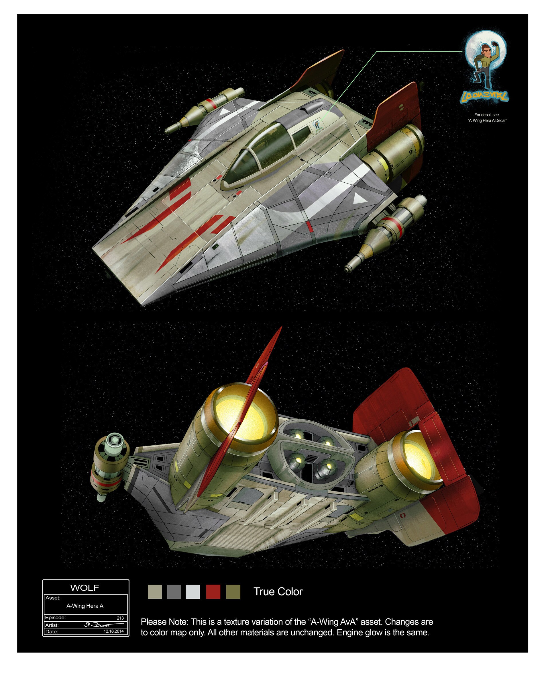 Hera's A-wing illustration by JP Balmet.