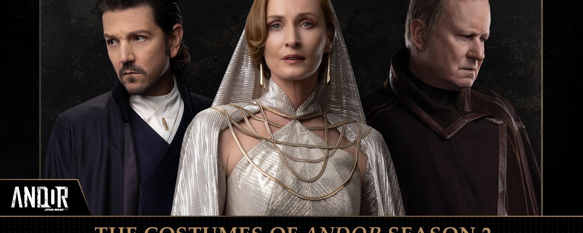 Cassian Andor, Mon Mothma, and Luthen Rael - The Costumes of Andor Season 2