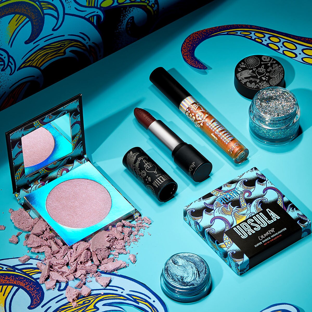 Products from the ColourPop Cosmetics' Disney Princess collection