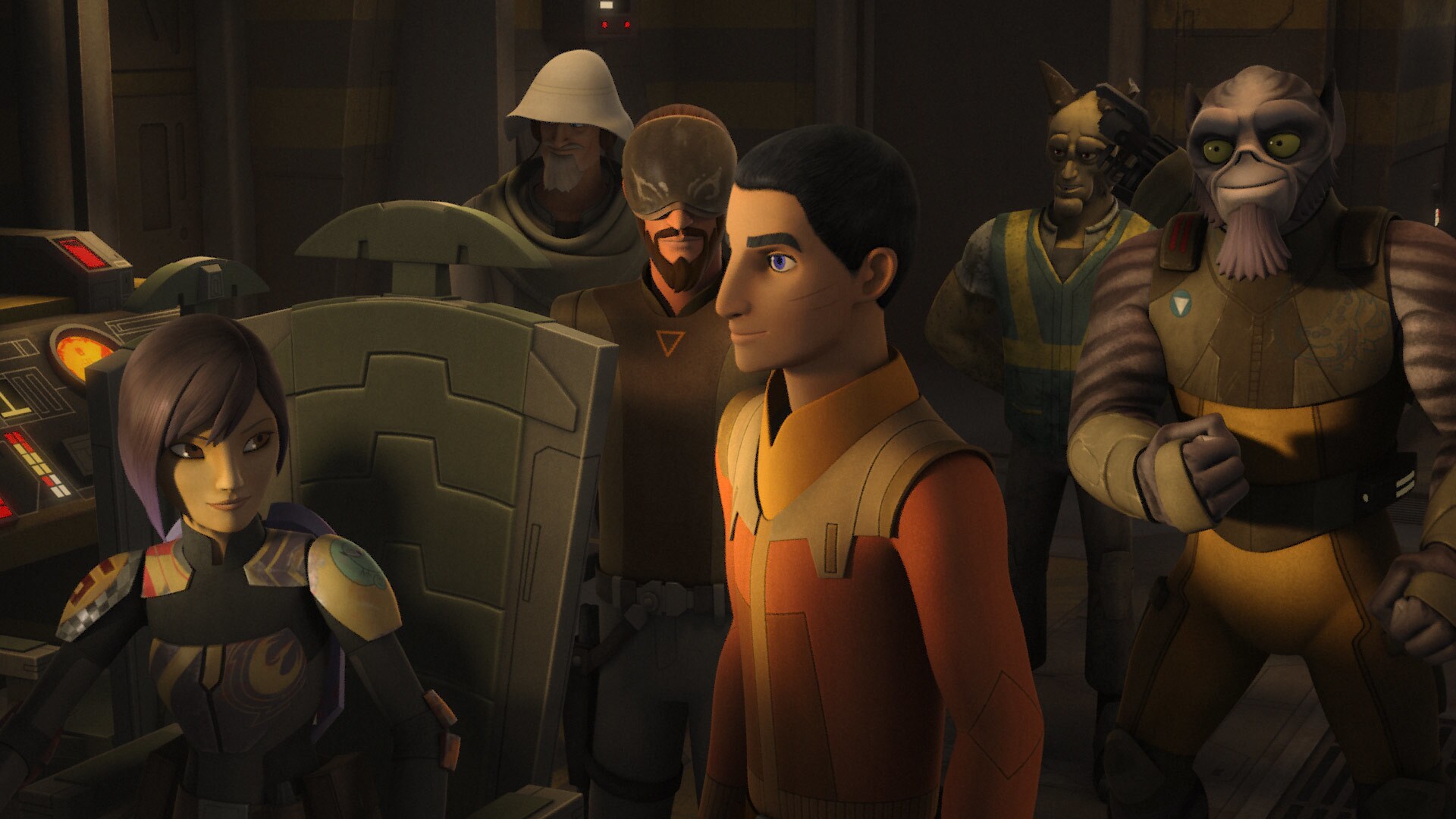 Inside, Sabine receives a transmission from Hera. Rebel command has authorized the attack.