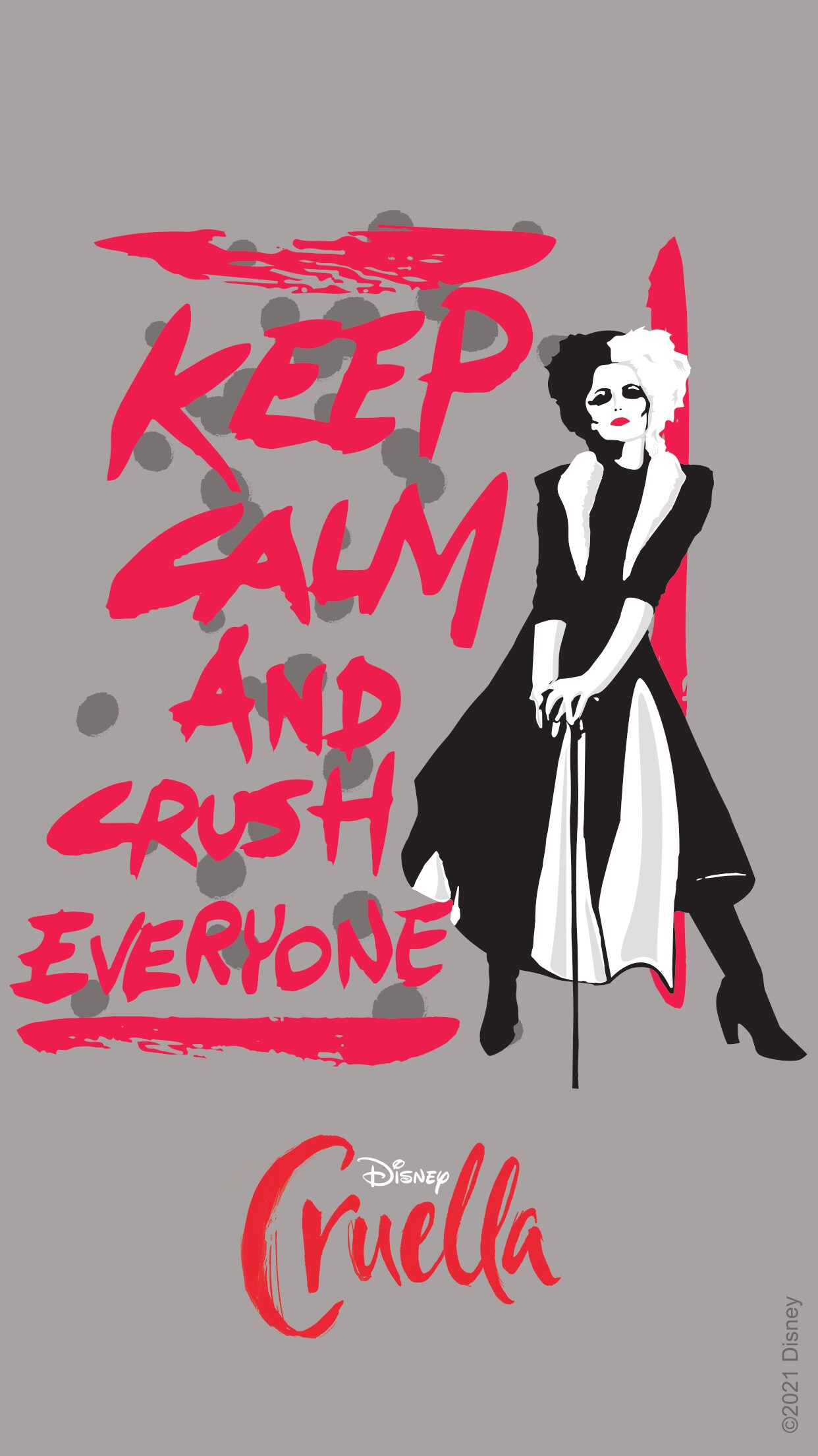 MAKE WAY FOR THE QUEEN OF MEAN WITH MOBILE WALLPAPERS INSPIRED BY DISNEYS  CRUELLA