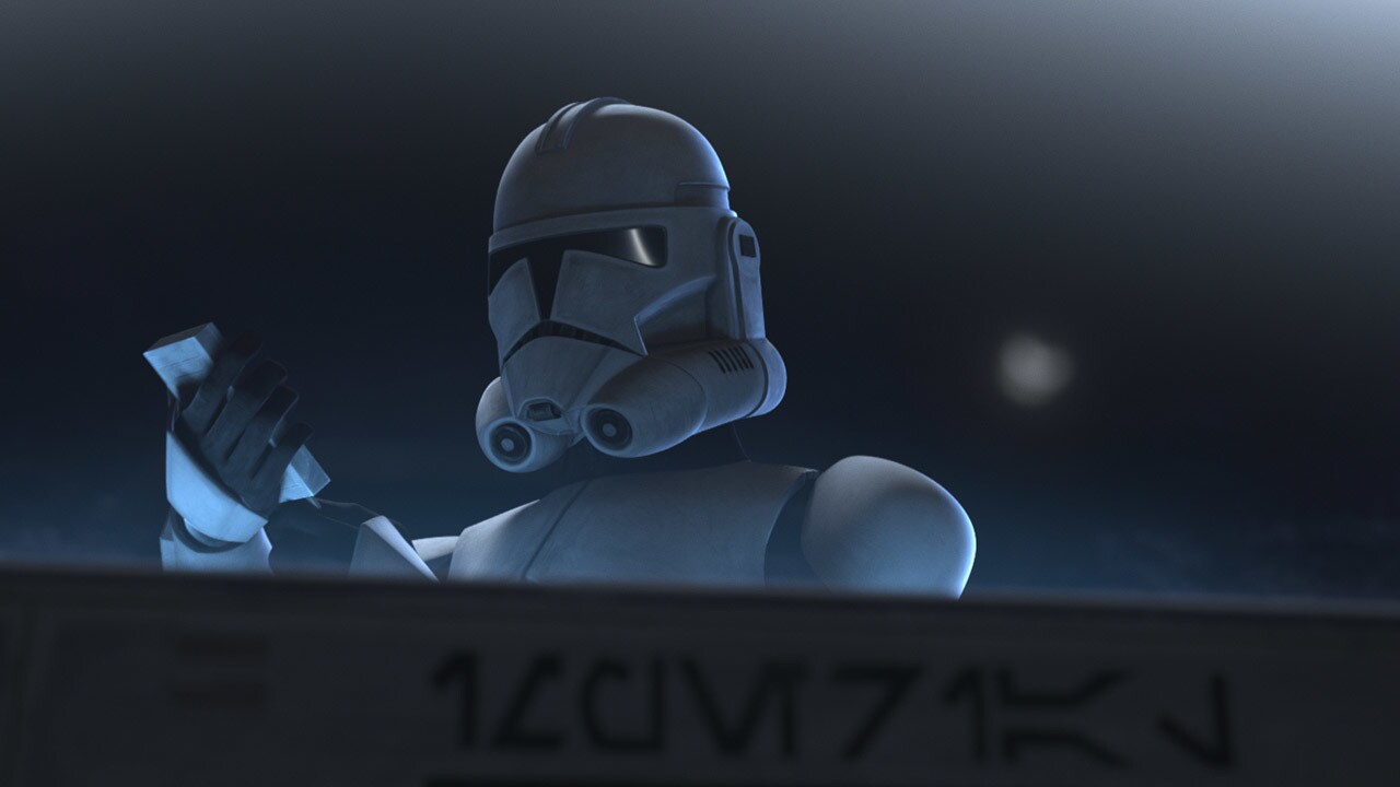 A trooper looking at a chain code