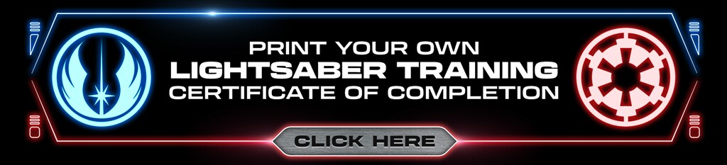 Lightsaber Academy Certificate of Completion banner