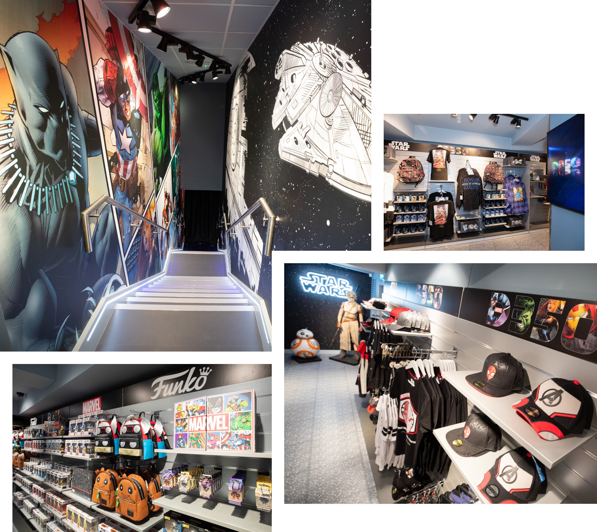 A selection of images of the D350 space at Disney Store