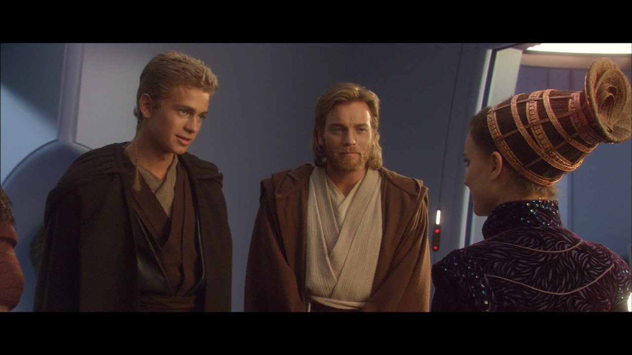 Jedi Master Obi-Wan Kenobi and Padawan Anakin Skywalker are sent by the Jedi Council to protect P...
