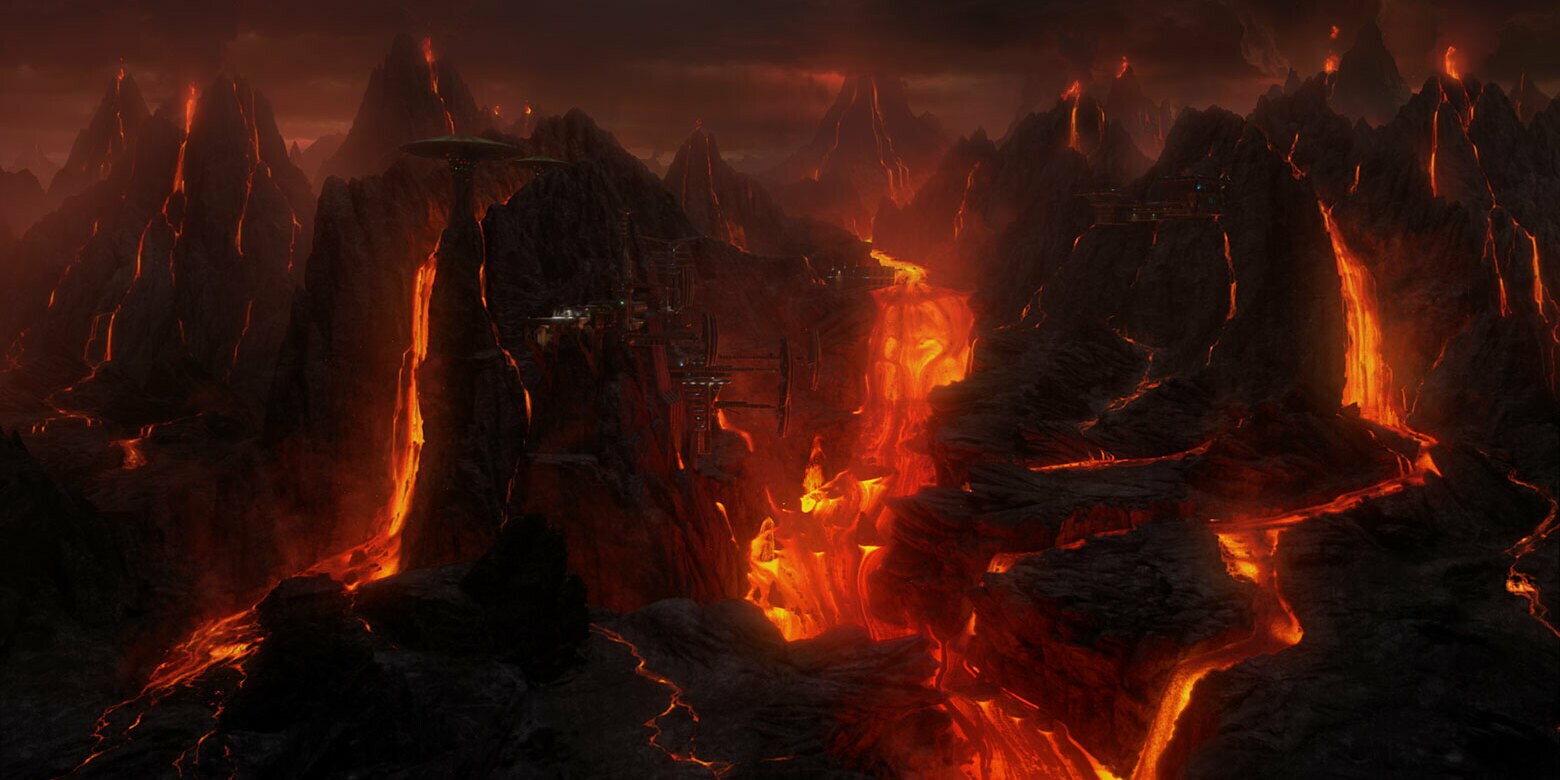 The volcanic surface of Mustafar