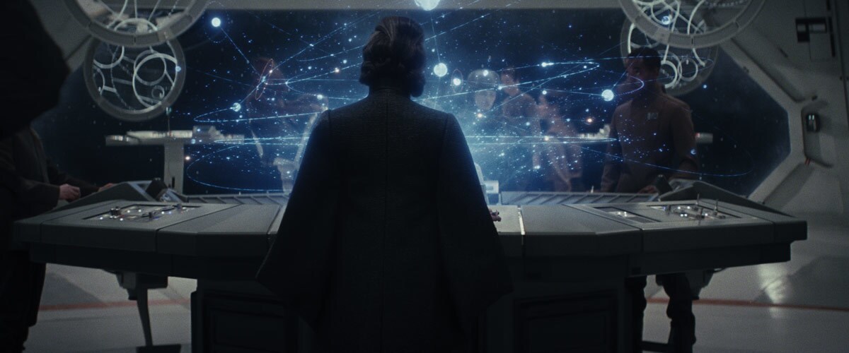 Leia Organa consulting a starmap