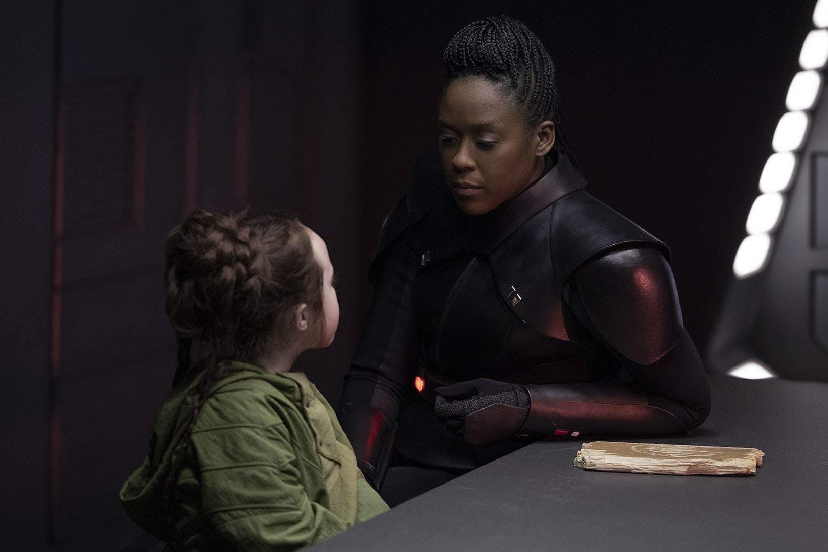 Leia Organa being interrogated by Reva