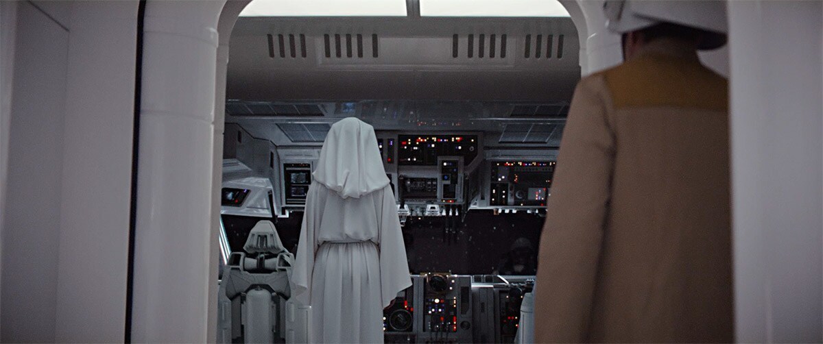 Princess Leia in the Tantive IV, shortly after the Battle of Scarriff