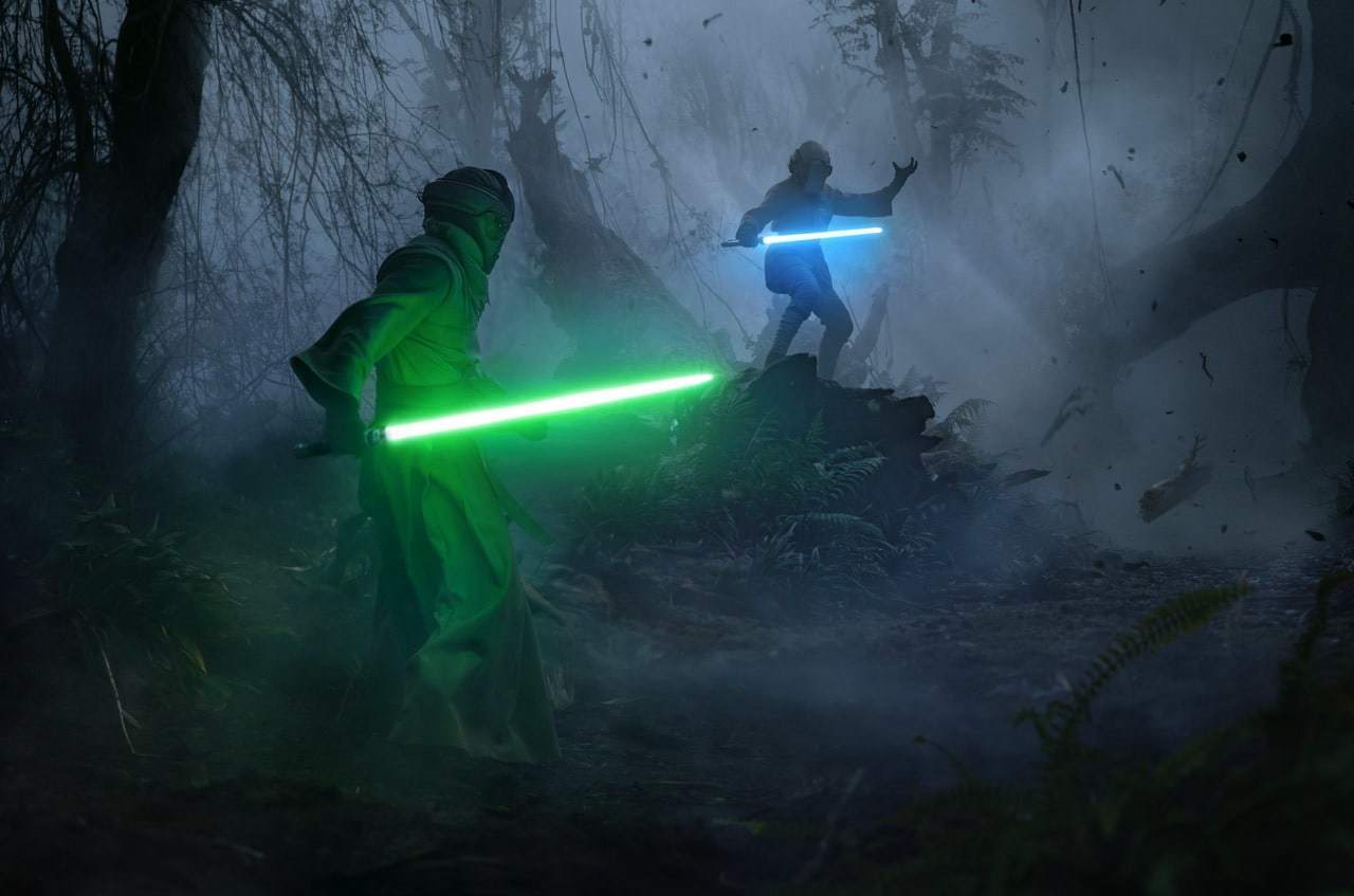 Luke and Leia training