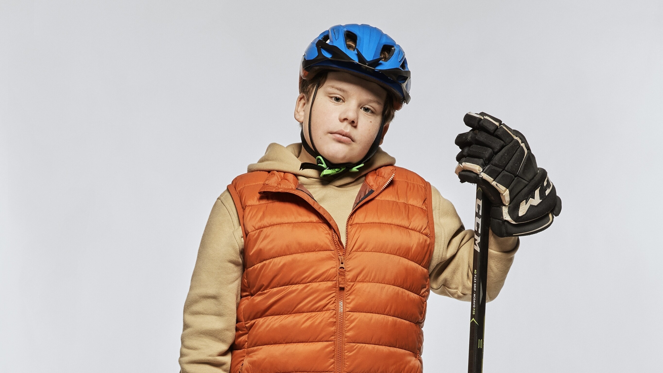 CCM Helmet Of Brady Noon As Evan Morrow In The Mighty Ducks: Game Changers  S01E01 Game On (2021)