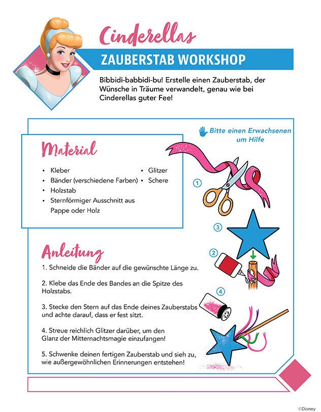 Bastelanleitung für einen magischen Zauberstab.