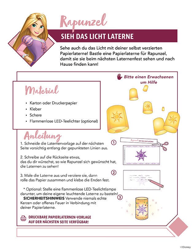 Bastelanleitung für eine Papierlaterne.