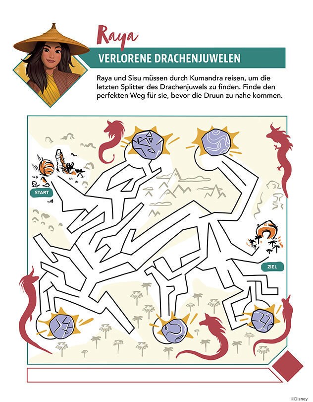 Raya-Labyrinthspiel zum Finden der verlorenen Drachensplitter.