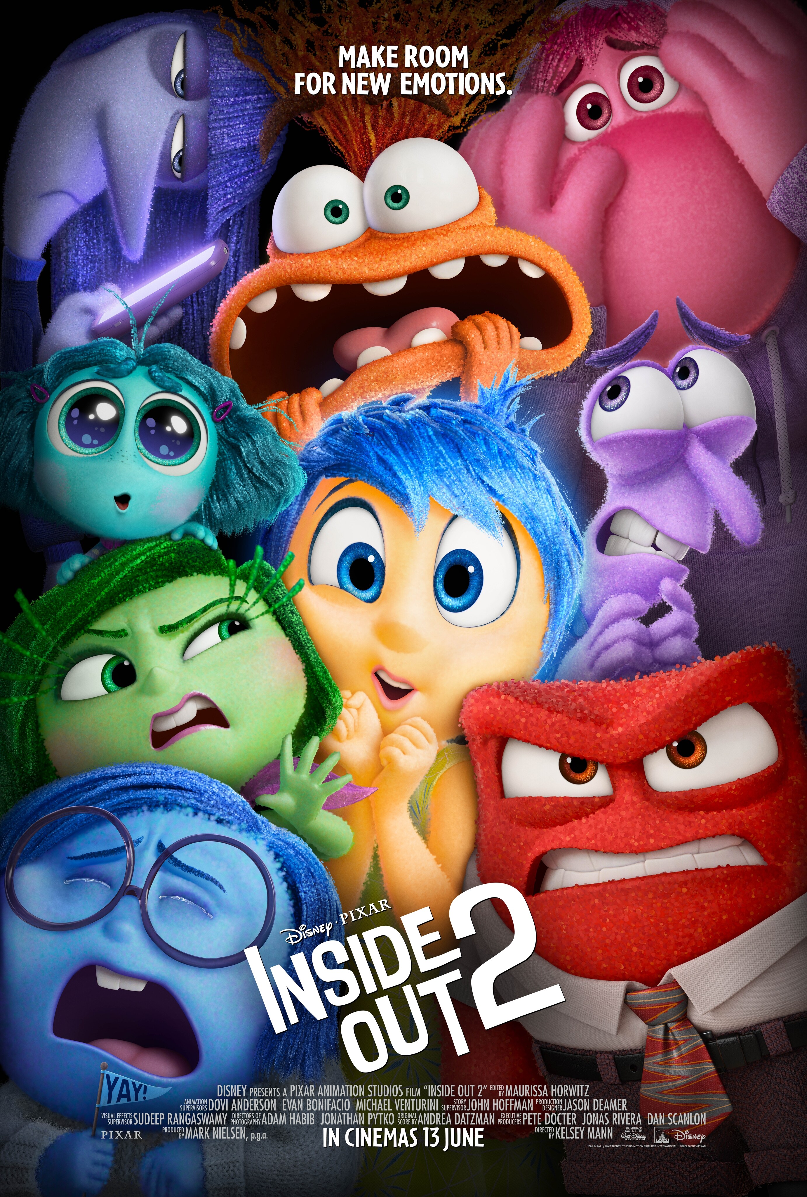 Make room for new emotions. | Disney•Pixar | Inside Out 2 | Only in theaters June 13 | movie poster