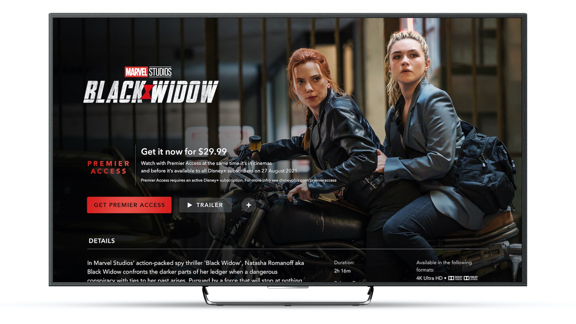 Disney+ Black Widow Premiere Access on Connected TV