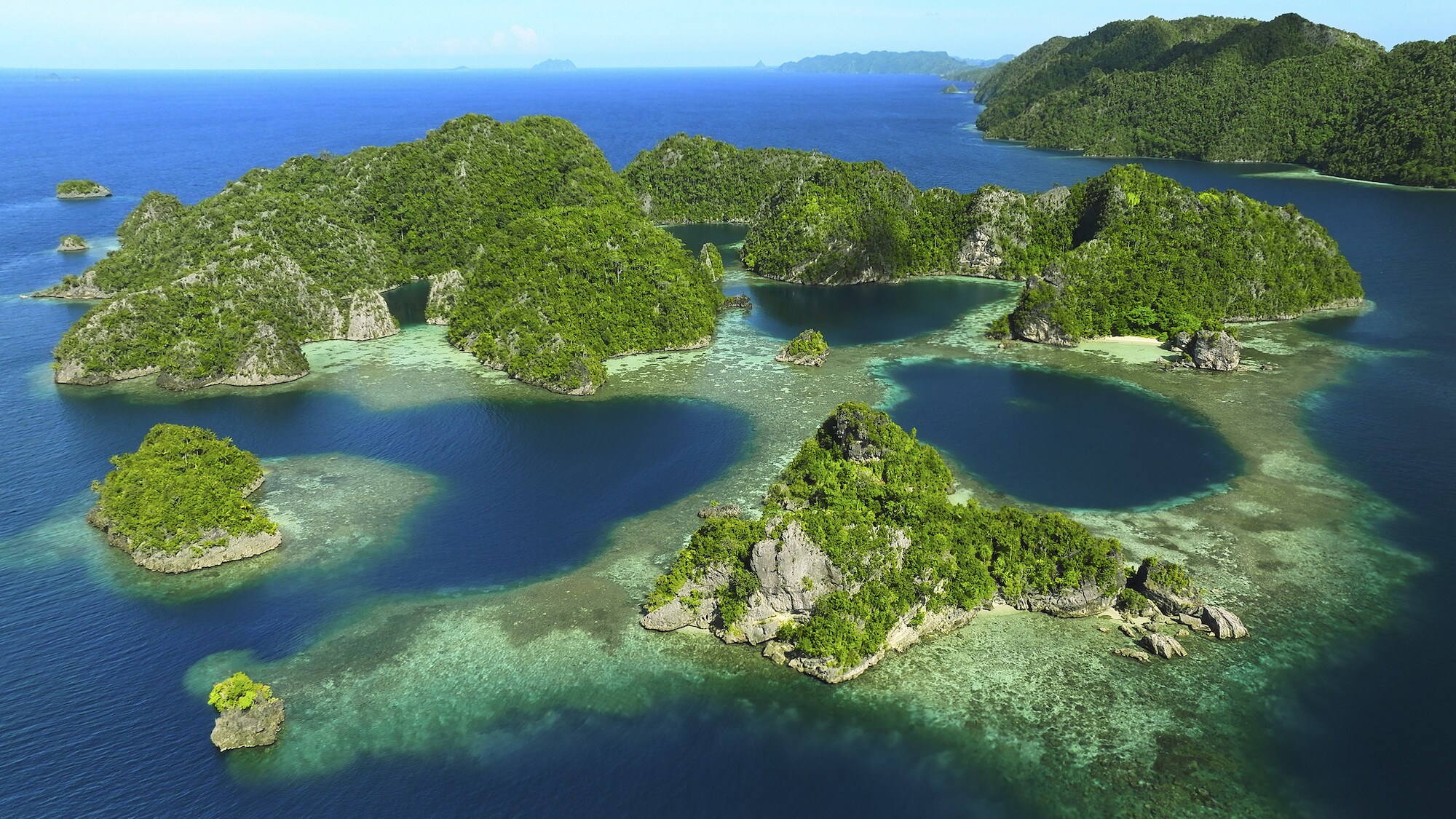 Drone shot of archipelago. (National Geographic for Disney+/Bertie Gregory)