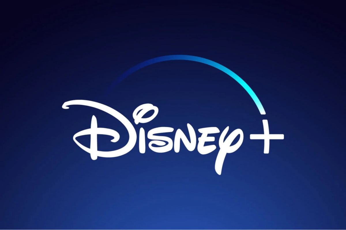 Disney plus logo with dark blue background