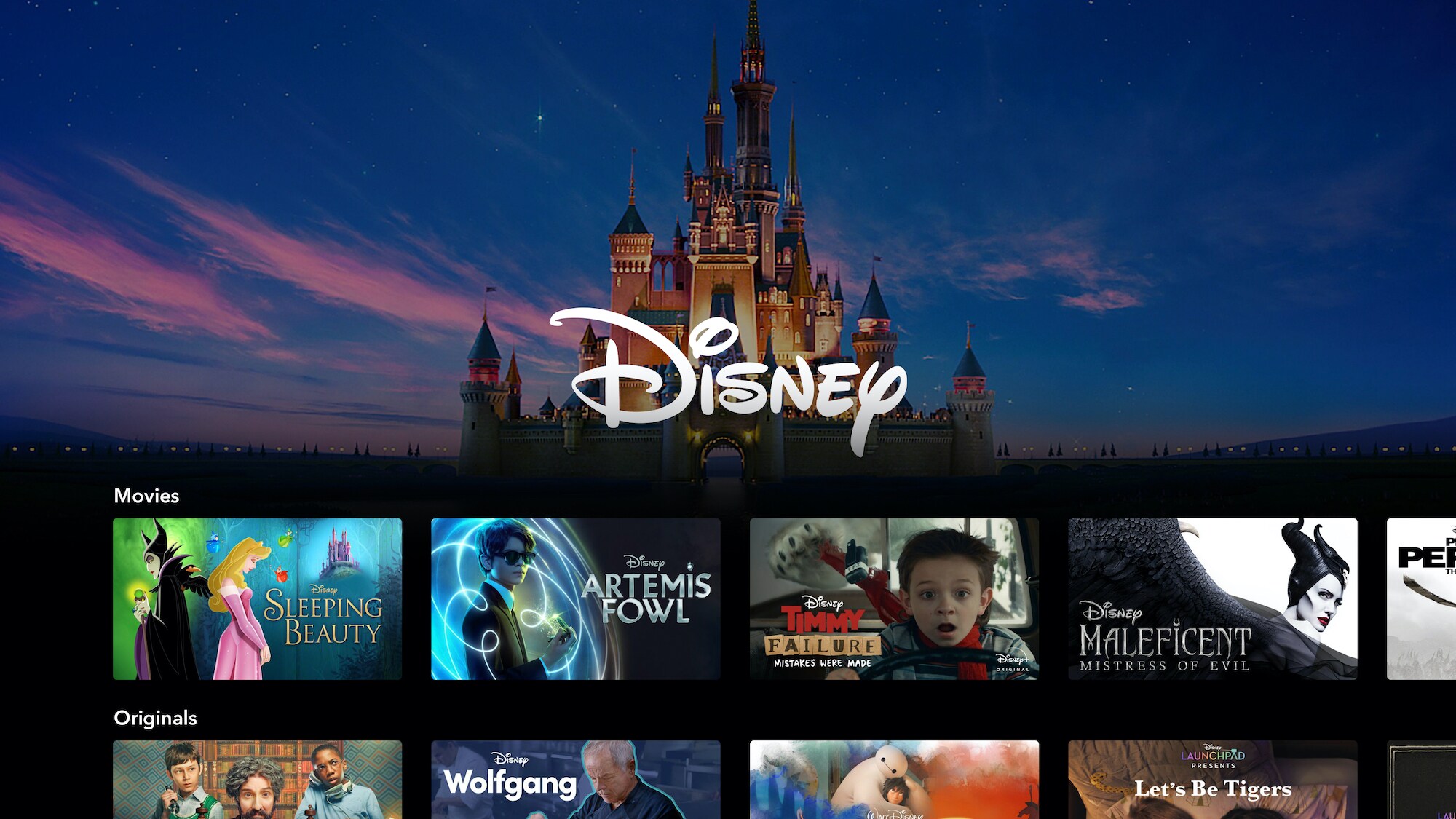 Disney+ Brand Landing Page on Connected TV