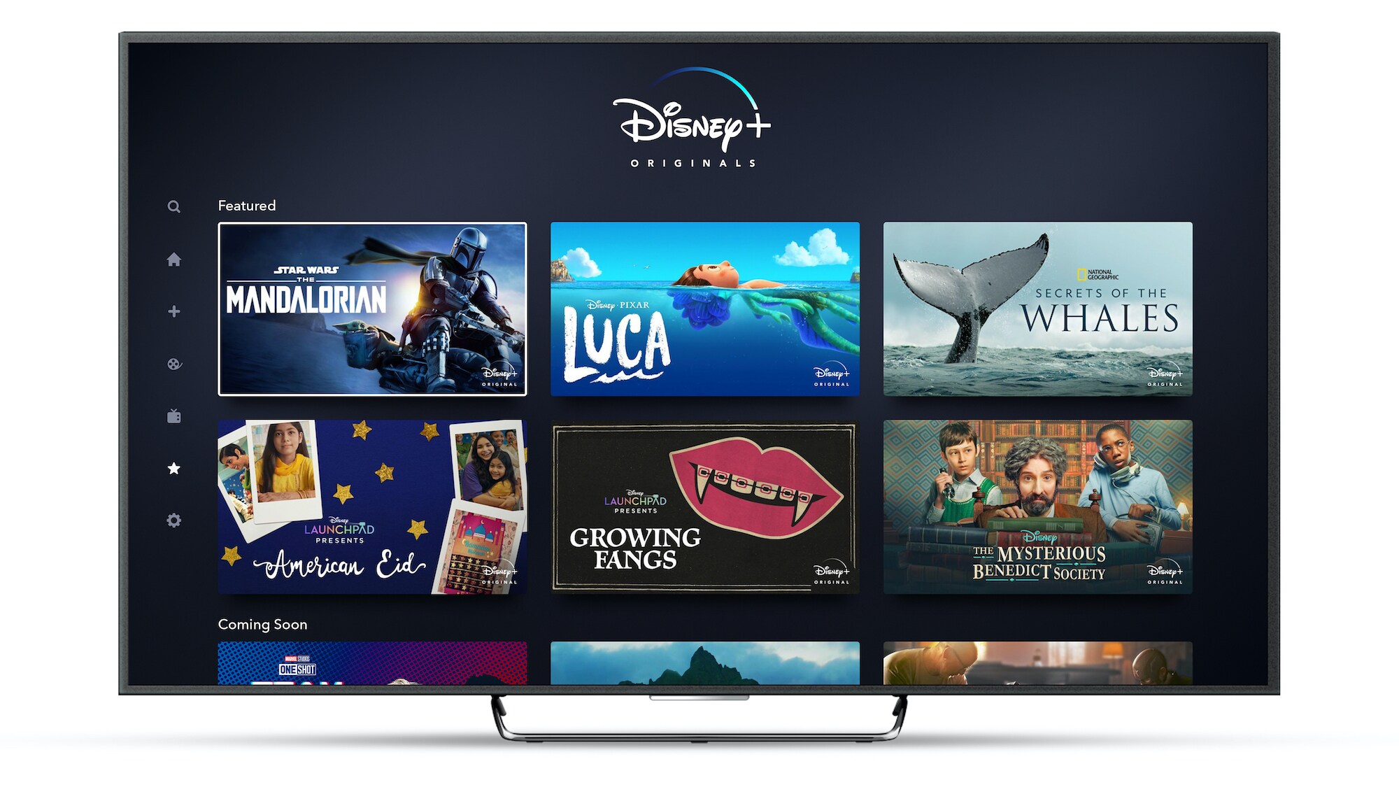 Disney+ Originals Page on Connected TV Device