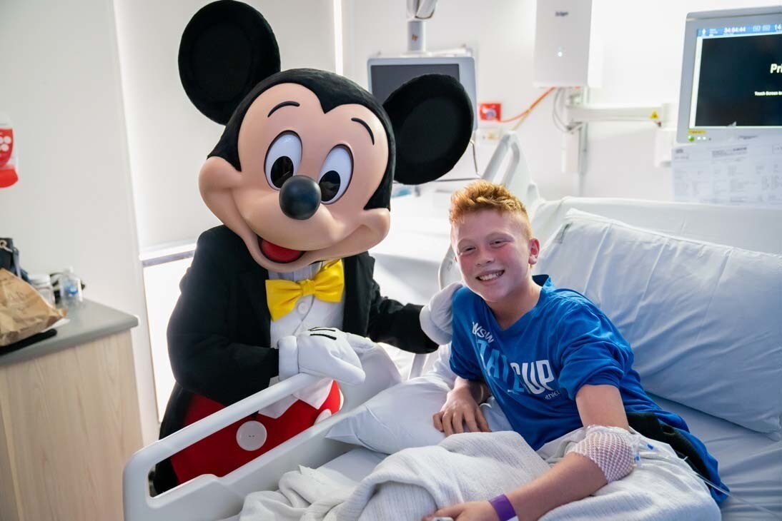 Mickey visiting sick kids at Sydney Children's Hospitals in Sydney.