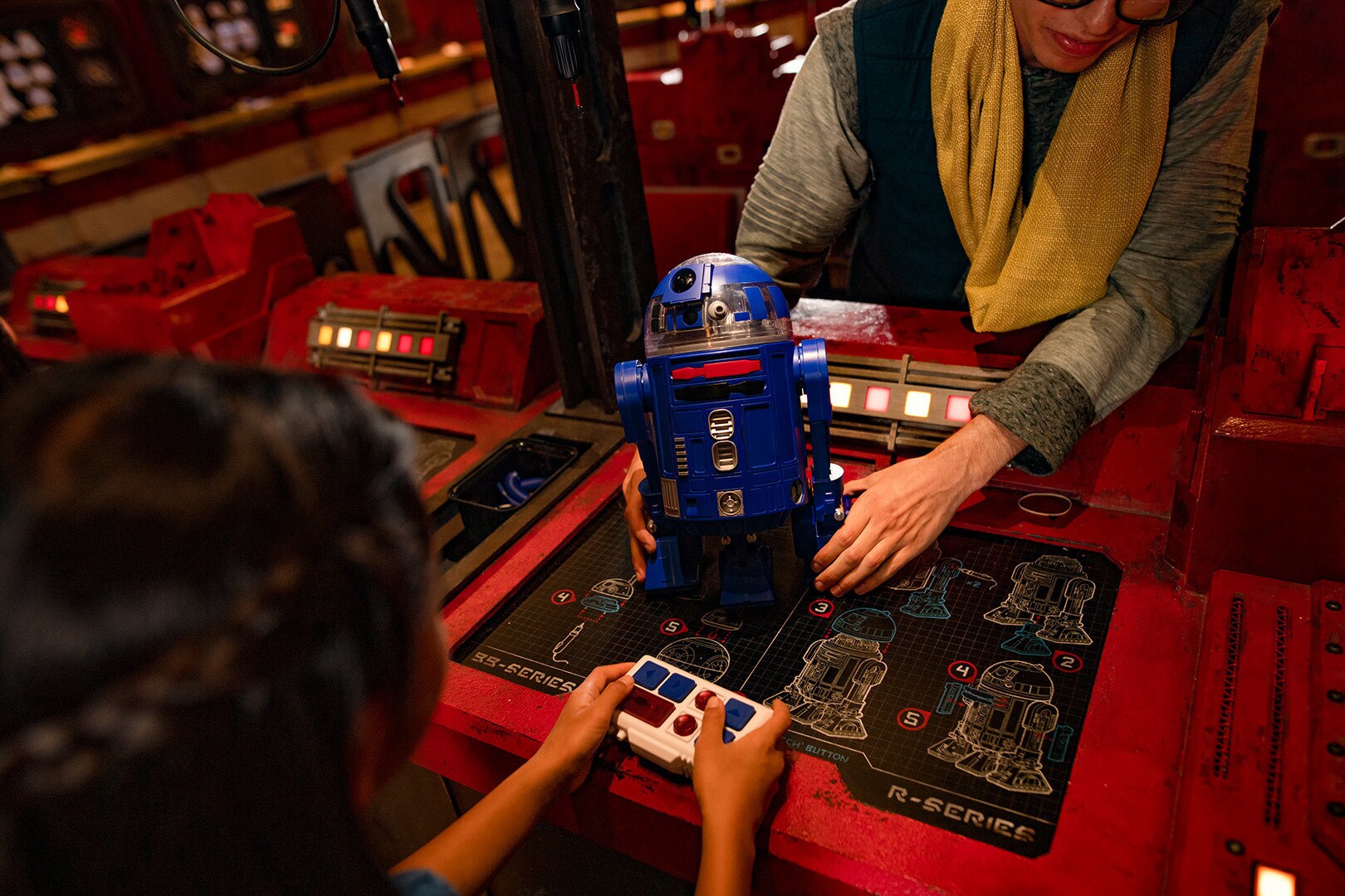 A newly build droid at Droid Depot.